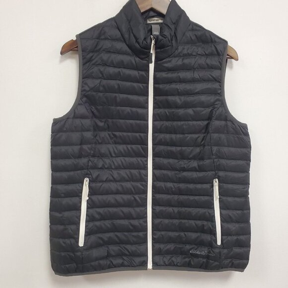 Eddie Bauer Womens Down Full Zip Vest Size L Quilted Gorpcore Outdoors Hiking - Picture 1 of 10
